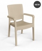 ΣΕΤ 5 ΤΜΧ DUBAI ΠΟΛΥΠΡΟΠΥΛΕΝΙΟΥ 90X90 RATTAN CAPPUCCINO 66300-6850 Τραπεζαρίες