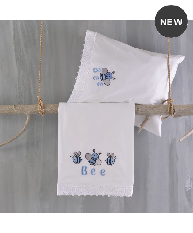 Σετ σεντόνια κούνιας (105Χ160) ΗΟΝΕΥ ΒΕΕ CIEL, RYTHMOS HOME Βρεφικά Σεντόνια