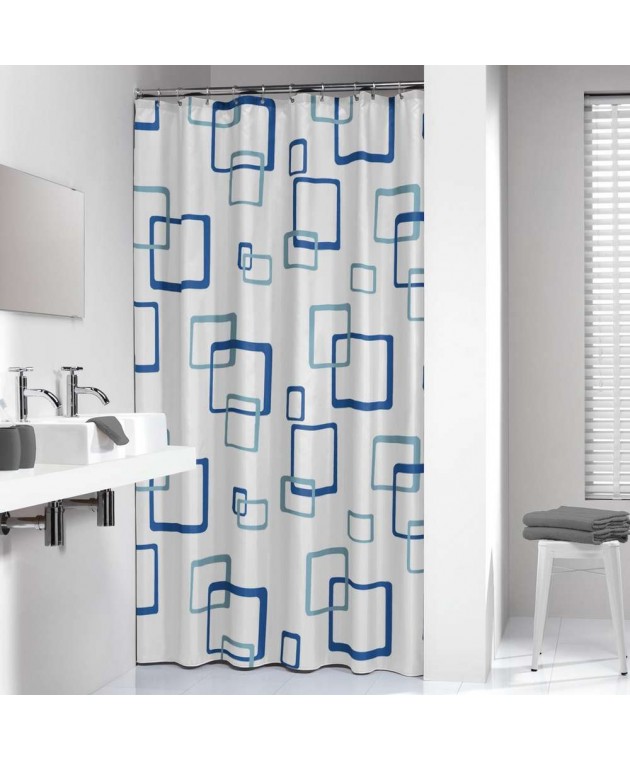 Retro 180x200 blue κουρτίνα μπάνιου πλαστική Sealskin Κουρτίνες Mπάνιου