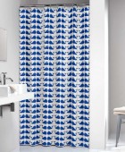 Whale 180Πx200Υ blue κουρτίνα μπάνιου πλαστική Sealskin Κουρτίνες Mπάνιου