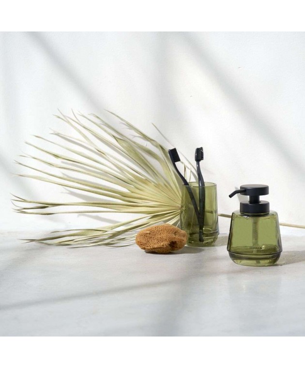 Mood green set δοχείο κρεμοσάπουνου 380 ml & ποτήρι οδοντόβουρτσας Sealskin