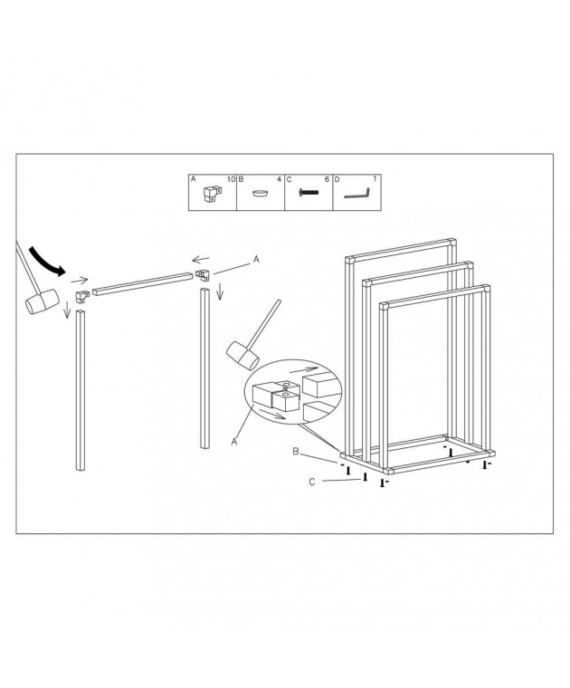 Tube chrome κρεμάστρα επιδαπέδια Sealskin Επιδαπέδιες Κρεμάστρες