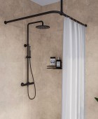 60 Ø 28 mm black στήριγμα οροφής για βραχίονα μπάνιου γωνιακό Sealskin