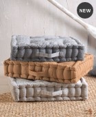 Μαξιλάρι δαπέδου 50X50X10 KATHY ΓΚΡΙ ΡΙΓΕ, RYTHMOS HOME Μαξιλάρια Δαπέδου