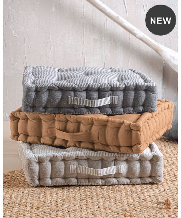 Μαξιλάρι δαπέδου 50X50X10 KATHY ΓΚΡΙ ΡΙΓΕ, RYTHMOS HOME Μαξιλάρια Δαπέδου