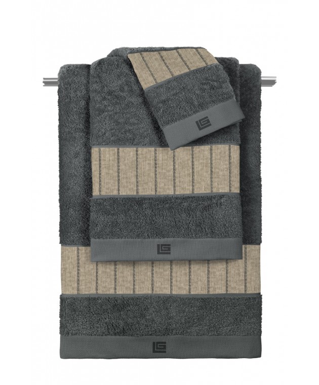 Σετ 3τμχ Πετσέτες Beverly Cashmere-Anthracite Σετ πετσέτες Mπάνιου