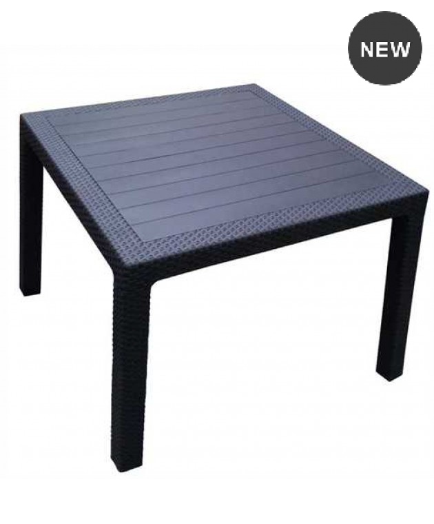 ΤΡΑΠΕΖΙ ΚΗΠΟΥ SPAIN 90X90 ΠΟΛΥΠΡΟΠΥΛΕΝΙΟΥ RATTAN 46412 - ΑΝΘΡΑΚΙ  Rattan
