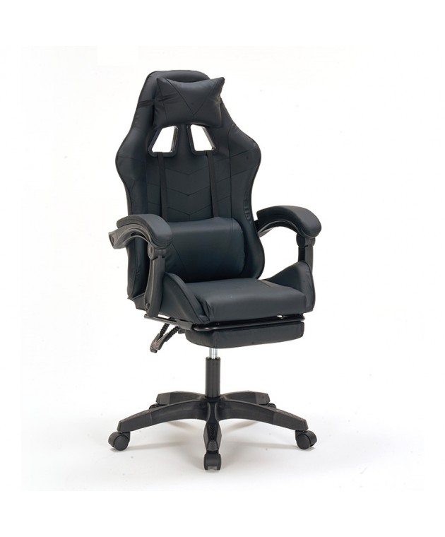 A9937 ΜΑΥΡΟ PVC ΠΟΛΥΘΡΟΝΑ GAMING/ΜΕ ΥΠΟΠΟΔΙΟ Καρέκλες Γραφείου