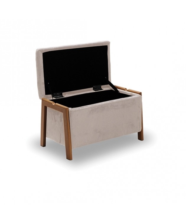 DALI ΣΚΑΜΠΟ VELVET BEIGE ΜΕ ΑΠΟΘ. ΧΩΡΟ 75X42X44εκ. Σκαμπό