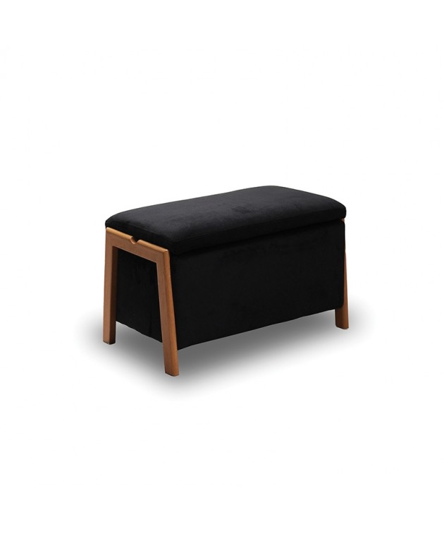 DALI ΣΚΑΜΠΟ VELVET BLACK ΜΕ ΑΠΟΘ. ΧΩΡΟ 75X42X44εκ. Σκαμπό