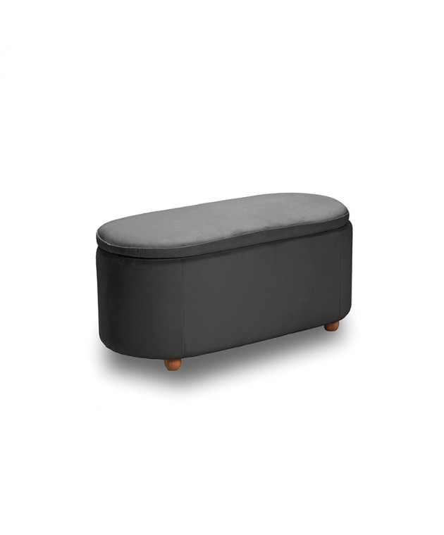 FOSTER ΣΚΑΜΠΟ VELVET GREY ΜΕ ΑΠΟΘ. ΧΩΡΟ 99Χ45X45εκ. Σκαμπό
