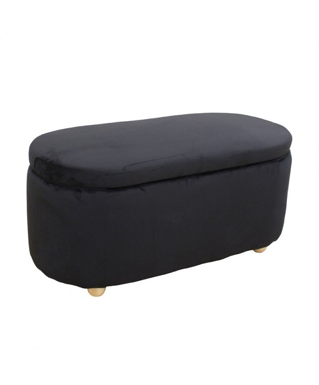 FOSTER ΣΚΑΜΠΟ VELVET BLACK ΜΕ ΑΠΟΘ. ΧΩΡΟ 99Χ45X45εκ. Σκαμπό