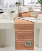 DAS HOME ΣΕΤ ΠΟΤΗΡΟΠΑΝΑ 2ΤΜΧ 30Χ50 0826 TERACOTTA, WHITE Ποτηρόπανα