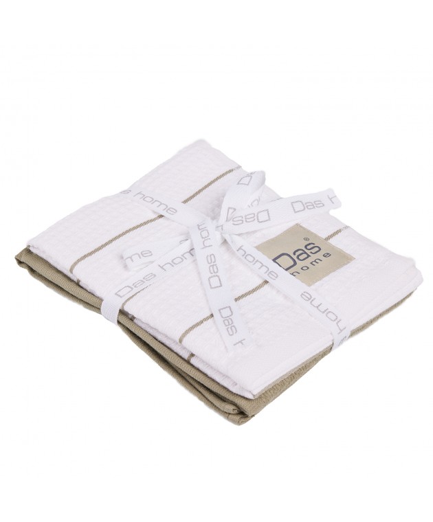 DAS HOME ΣΕΤ ΠΟΤΗΡΟΠΑΝΑ 2ΤΜΧ 30Χ50 0827 GREEN, WHITE Ποτηρόπανα