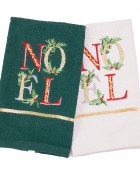 DAS HOME CHRISTMAS ΠΟΤΗΡΟΠΑΝΑ ΣΕΤ 2ΤΜΧ 30X50 0814 GREEN, WHITE Ποτηρόπανα Χριστουγεννιάτικα