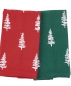 DAS HOME CHRISTMAS ΠΟΤΗΡΟΠΑΝΑ ΣΕΤ 2ΤΜΧ 30X50 0815 GREEN, RED Ποτηρόπανα Χριστουγεννιάτικα