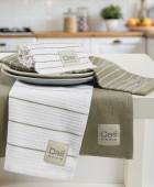 DAS HOME ΣΕΤ ΠΟΤΗΡΟΠΑΝΑ 2ΤΜΧ 30Χ50 0822 GREEN, WHITE Ποτηρόπανα