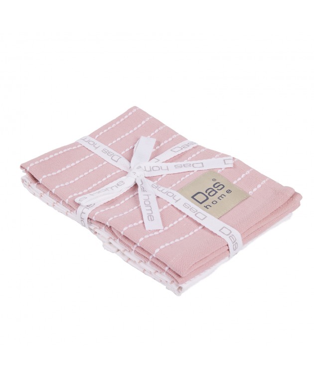 DAS HOME ΣΕΤ ΠΟΤΗΡΟΠΑΝΑ 2ΤΜΧ 30Χ50 0823 PINK, WHITE Ποτηρόπανα