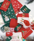 DAS HOME CHRISTMAS ΠΟΤΗΡΟΠΑΝΑ ΣΕΤ 2ΤΜΧ 30X50 0812 GREEN, RED Ποτηρόπανα Χριστουγεννιάτικα