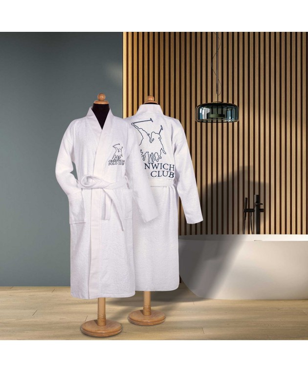 GREENWICH POLO CLUB ΜΠΟΥΡΝΟΥΖΙ X-LARGE ESSENTIAL 3211 WHITE Μπουρνούζια