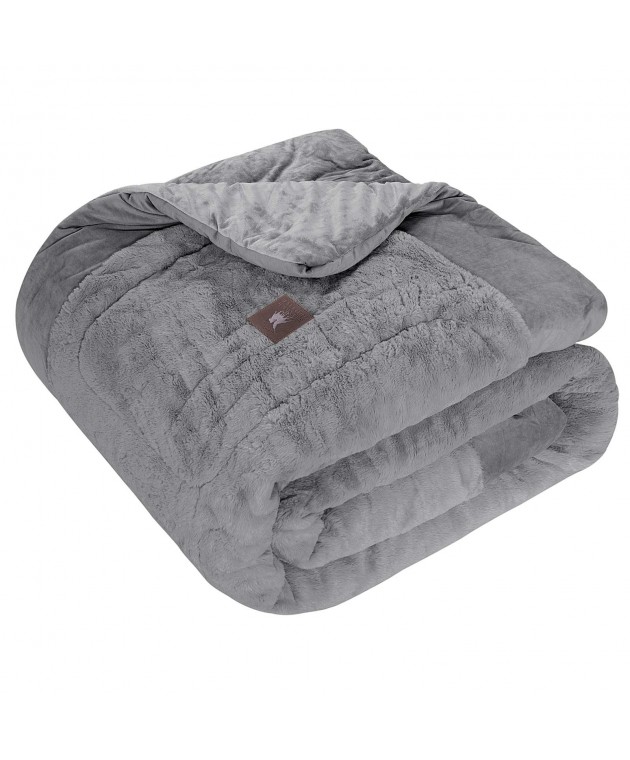 GREENWICH POLO CLUB ΚΟΥΒΕΡΤΟΠΑΠΛΩΜΑ RABBIT FAUX FUR KING PREMIUM 3964 GREY 240Χ250 Κουβερτοπάπλωμα  king size