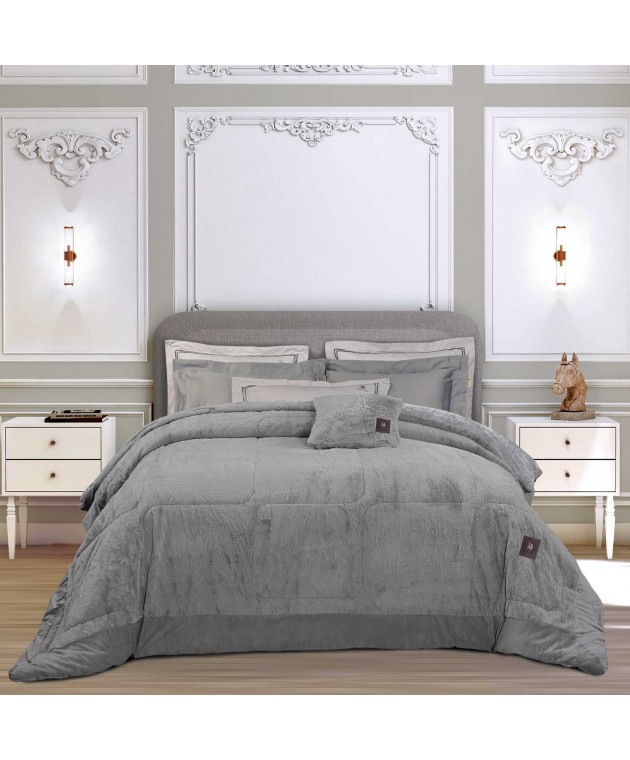 GREENWICH POLO CLUB ΚΟΥΒΕΡΤΟΠΑΠΛΩΜΑ RABBIT FAUX FUR KING PREMIUM 3964 GREY 240Χ250 Κουβερτοπάπλωμα  king size