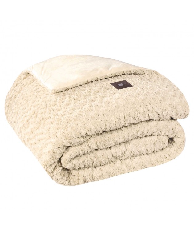 GREENWICH POLO CLUB ΚΟΥΒΕΡΤΟΠΑΠΛΩΜΑ RABBIT FAUX FUR KING ESSENTIAL 3960 ECRU 240Χ250 Κουβερτοπάπλωμα  king size