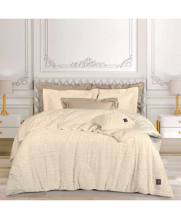 GREENWICH POLO CLUB ΚΟΥΒΕΡΤΟΠΑΠΛΩΜΑ RABBIT FAUX FUR KING ESSENTIAL 3960 ECRU 240Χ250 Κουβερτοπάπλωμα  king size
