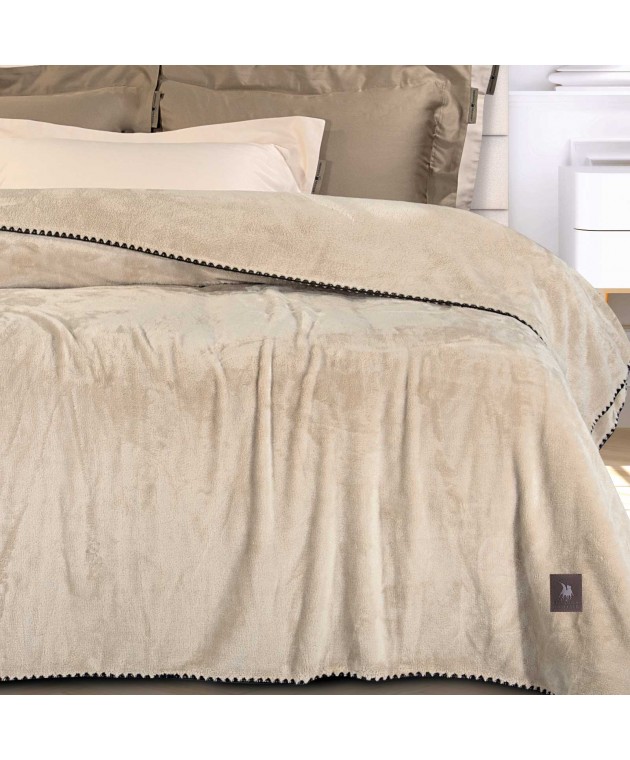 GREENWICH POLO CLUB ΚΟΥΒΕΡΤΑ FLEECE 220X240 ESSENTIAL 4438 BEIGE Κουβέρτες Fleece Υπέρδιπλες