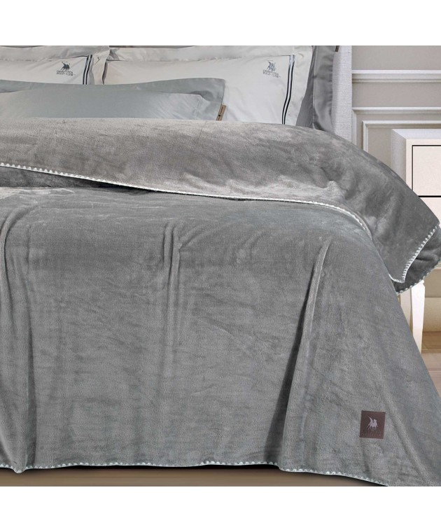 GREENWICH POLO CLUB ΚΟΥΒΕΡΤΑ FLEECE 170X240 ESSENTIAL 4439 GREY Κουβέρτες Fleece Μονές