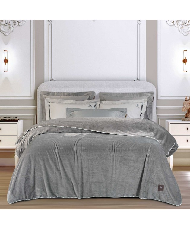 GREENWICH POLO CLUB ΚΟΥΒΕΡΤΑ FLEECE 170X240 ESSENTIAL 4439 GREY Κουβέρτες Fleece Μονές