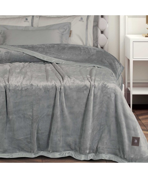 GREENWICH POLO CLUB ΚΟΥΒΕΡΤΑ VELOUR KING ESSENTIAL 3971 GREY 240Χ250 Κουβέρτες Βελουτέ King Size