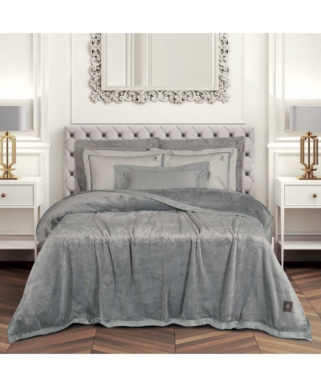 GREENWICH POLO CLUB ΚΟΥΒΕΡΤΑ VELOUR KING ESSENTIAL 3971 GREY 240Χ250 Κουβέρτες Βελουτέ King Size