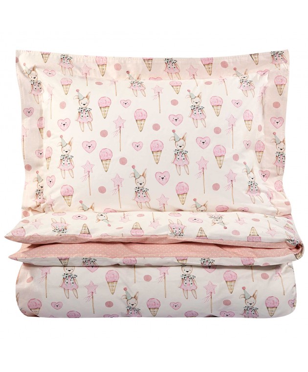 GREENWICH POLO CLUB ΣΕΤ ΠΑΠΛΩΜΑΤΟΘΗΚΗ ΜΟΝΗ ESSENTIAL 8859 IVORY, PINK 160Χ240 Παιδικές Παπλωματοθήκες