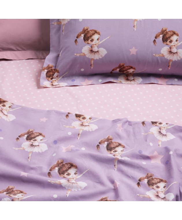DAS KIDS ΣΕΤ ΣΕΝΤΟΝΙΑ ΜΟΝΑ 4972 PINK, PURPLE 170Χ260 Παιδικά Σεντόνια