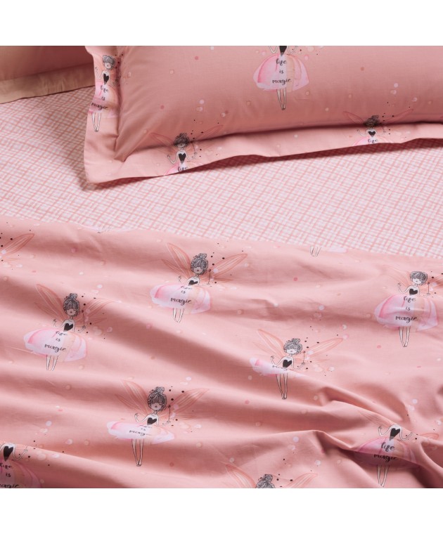 DAS KIDS ΣΕΤ ΣΕΝΤΟΝΙΑ ΜΟΝΑ 4973 PINK 170Χ260 Παιδικά Σεντόνια