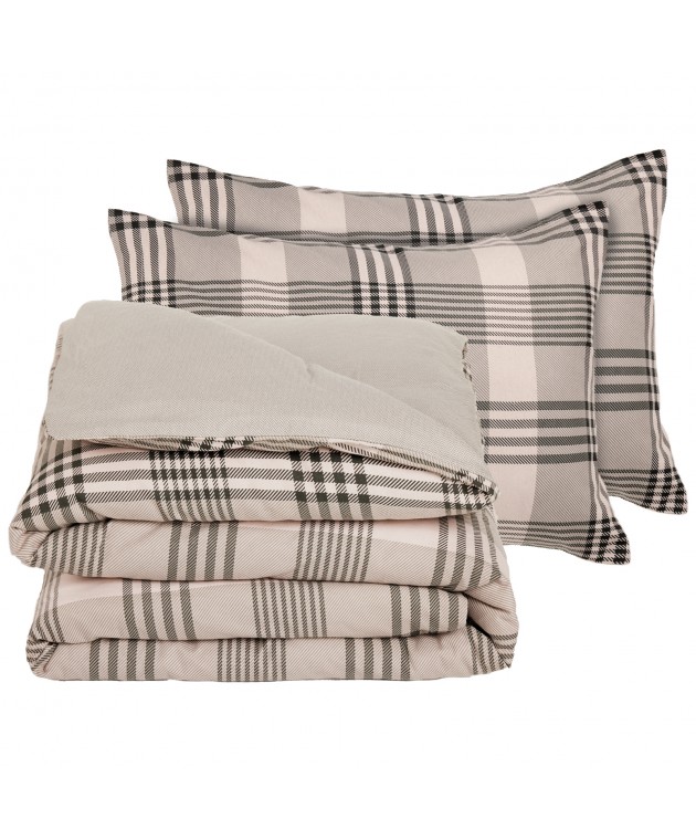 DAS HOME ΣΕΤ ΣΕΝΤΟΝΙΑ ΜΟΝΑ HAPPY FLANNEL 9679 BEIGE, OLIVE 170Χ260 Σεντόνια Φανελένια Μονά