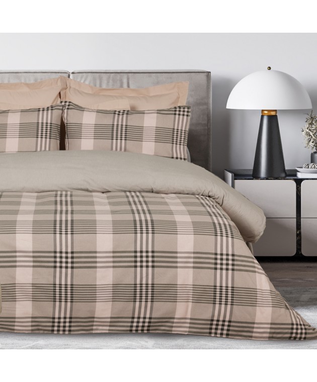 DAS HOME ΣΕΤ ΣΕΝΤΟΝΙΑ ΜΟΝΑ HAPPY FLANNEL 9679 BEIGE, OLIVE 170Χ260 Σεντόνια Φανελένια Μονά