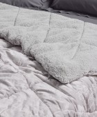 DAS HOME VELVET ΚΟΥΒΕΡΤΟΠΑΠΛΩΜΑ SHERPA ΜΟΝΟ 1376 GREY 160Χ220 Κουβερτοπαπλώματα Μονά