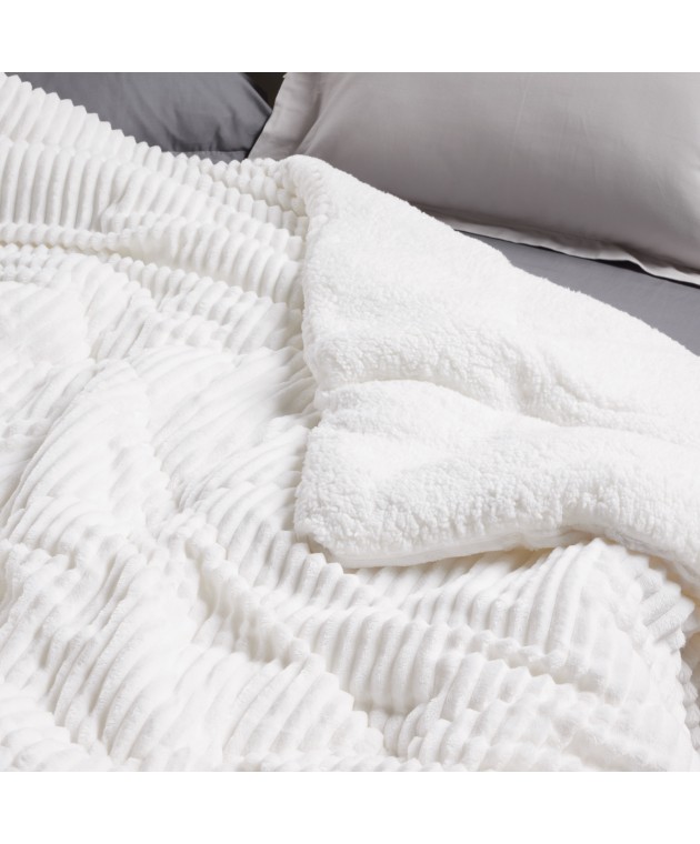 DAS HOME ΚΟΥΒΕΡΤΟΠΑΠΛΩΜΑ SHERPA ΜΟΝΟ 1364 WHITE 160Χ220 Κουβερτοπαπλώματα Μονά