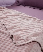 DAS HOME ΚΟΥΒΕΡΤΑ BUBBLE FLEECE 240Χ260 1372 DUSTY LILAC Κουβέρτες Fleece King Size