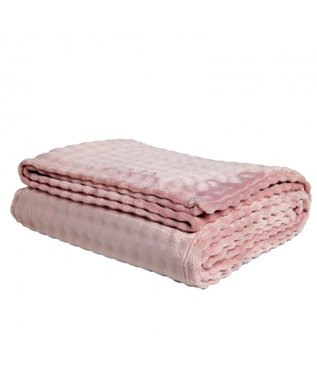 DAS HOME ΚΟΥΒΕΡΤΑ BUBBLE FLEECE 220Χ240 1372 DUSTY LILAC Κουβέρτες Fleece Υπέρδιπλες