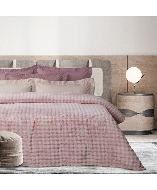 DAS HOME ΚΟΥΒΕΡΤΑ BUBBLE FLEECE 220Χ240 1372 DUSTY LILAC Κουβέρτες Fleece Υπέρδιπλες