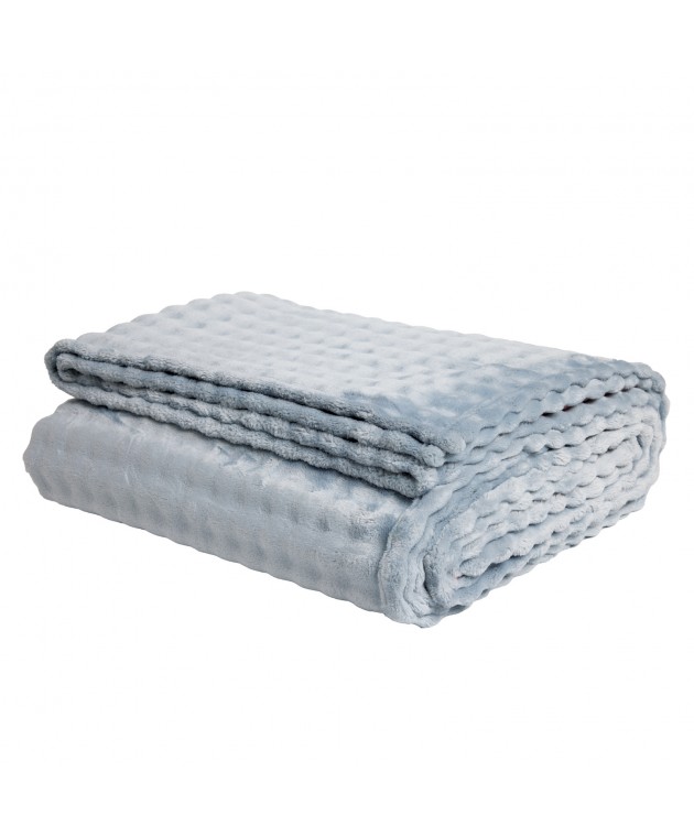 DAS HOME ΚΟΥΒΕΡΤΑ BUBBLE FLEECE 240Χ260 1371 LIGHT BLUE Κουβέρτες Fleece King Size