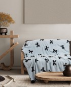 DAS HOME ΚΟΥΒΕΡΤΑ ΚΑΝΑΠΕ JACQUARD FLEECE 1380 LIGHT BLUE 130Χ170 Κουβέρτες Kαναπέ