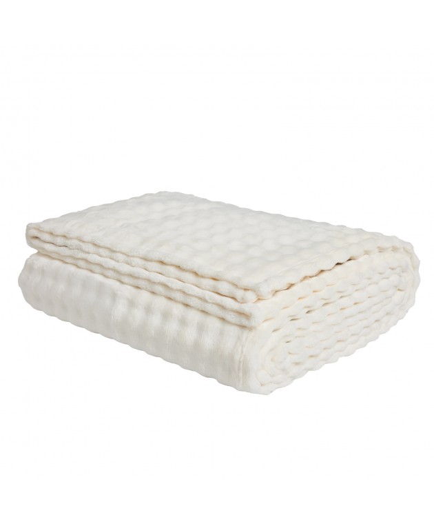 DAS HOME ΚΟΥΒΕΡΤΑ BUBBLE FLEECE 160Χ220 1369 IVORY Κουβέρτες Fleece Μονές
