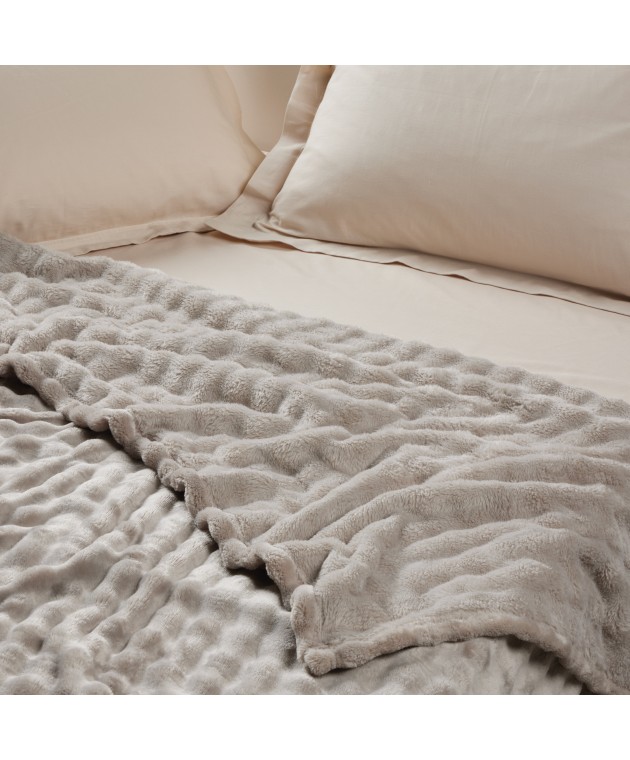 DAS HOME ΚΟΥΒΕΡΤΑ BUBBLE FLEECE 160Χ220 1370 TAUPE Κουβέρτες Fleece Μονές
