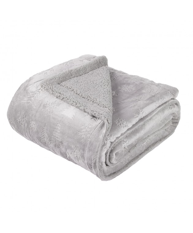 DAS HOME ΚΟΥΒΕΡΤΑ FLEECE 130Χ170 CHRISTMAS 1373 GREY Ριχτάρια - Κουβέρτες καναπέ Χριστουγεννιάτικες