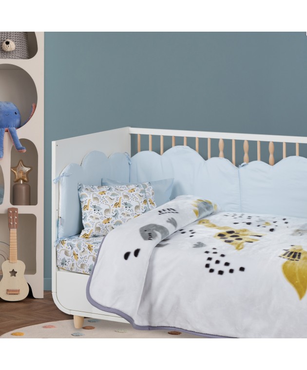 DAS BABY ΚΟΥΒΕΡΤΑ VELOUR ΚΟΥΝΙΑΣ RELAX 4977 MINT, TAUPE 110Χ140 Κούνιας
