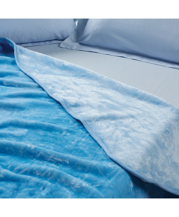DAS KIDS ΚΟΥΒΕΡΤΑ VELOUR MONH 0291 BABY BLUE 160Χ220 Κουβέρτες Βελουτέ